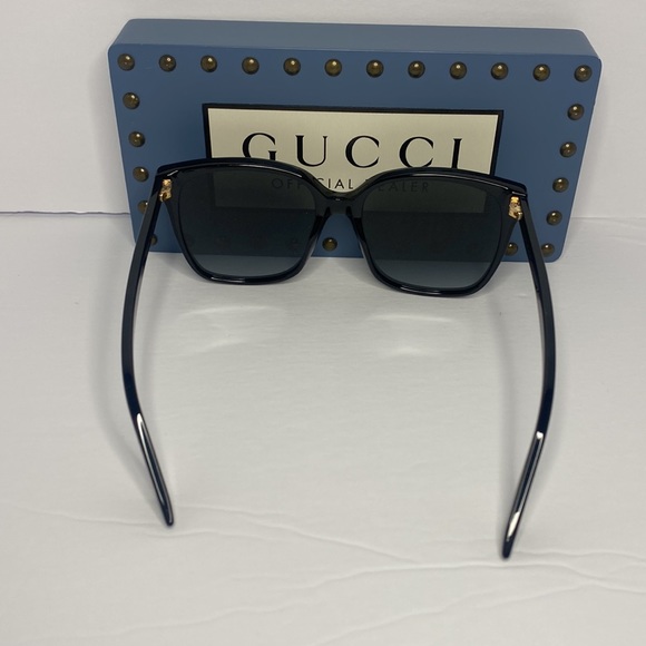 New  GUCCI GG0022S 001 Rectangular shape with GG interlocking metal logos - Picture 9 of 15